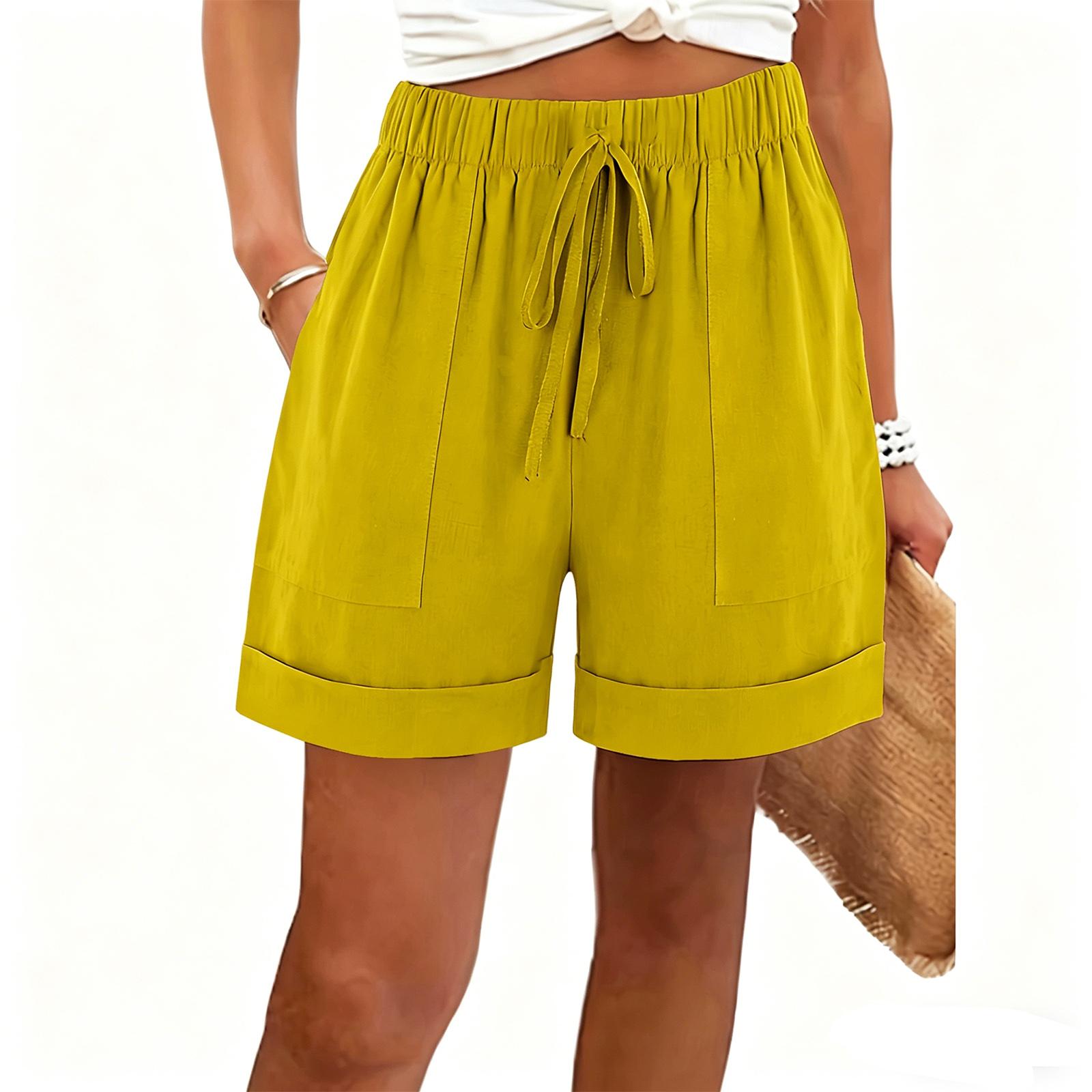 

Women’s Drawstring Waist Casual Shorts with Pockets Relaxed Fit Soft Fabric Adjustable Waistband Summer Style XL