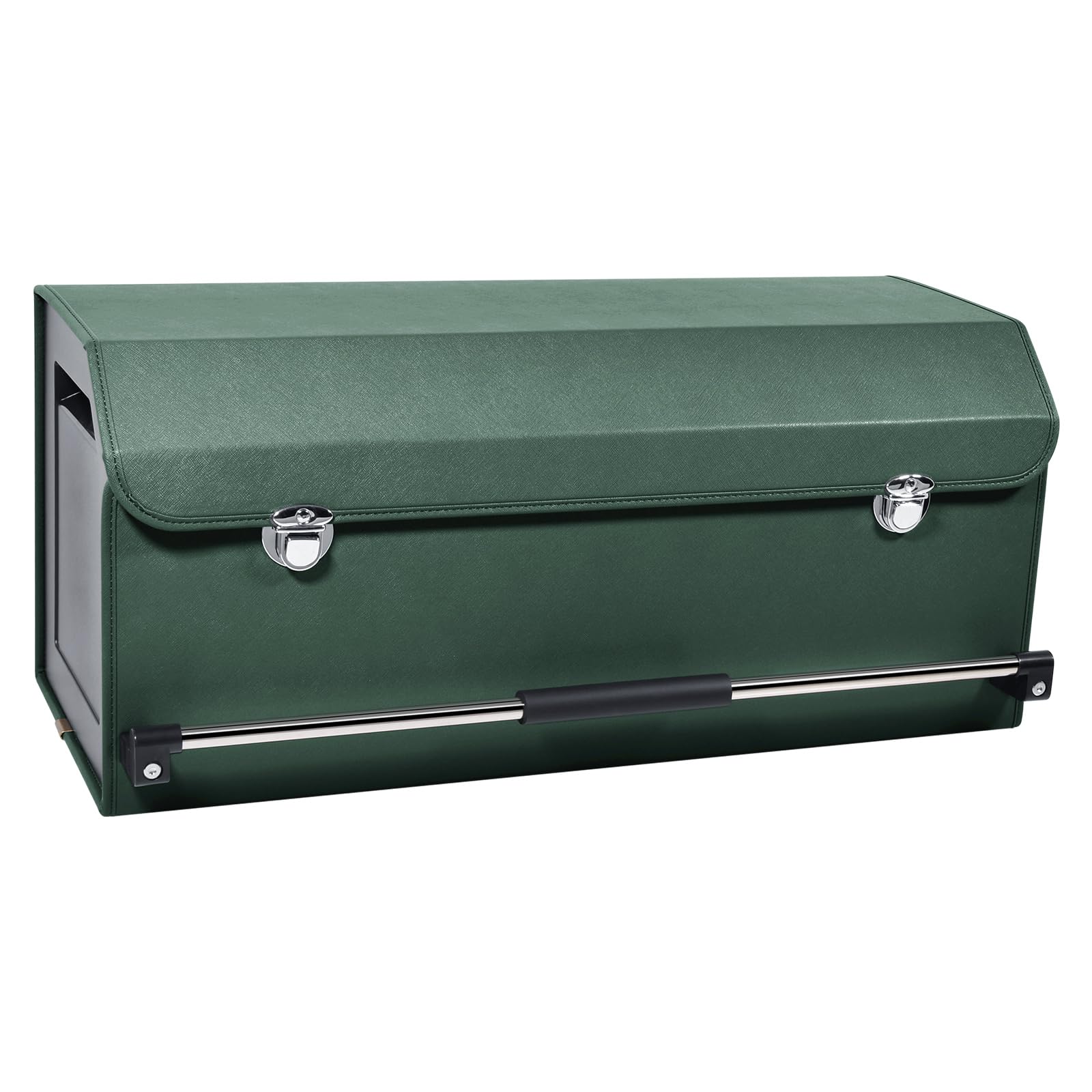 

XCF Ящик для хранения в багажнике автомобиля с большой вместимостью, ящик для хранения с портативной прочной крышкой для хранения в багажнике автомобиля, разделители, 60 л, водонепроницаемый, без запаха, для автомобиля/внедорожника зелёный