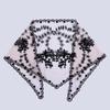 Lightweight Embroidery Edge Sheer Mesh Scarf Floral Wrap Scarf  Wedding