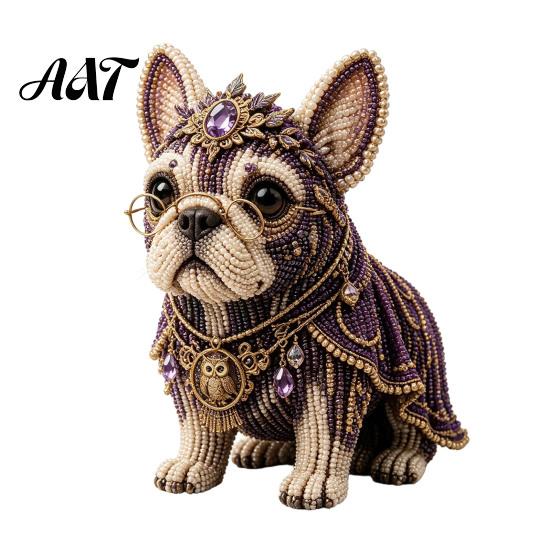 Beading Animal Decor Mythical French Bulldog DIY Bead Kit, 3D Beaded Art Crafts Kit Handmade Decoration, Gift for Craft Lovers K