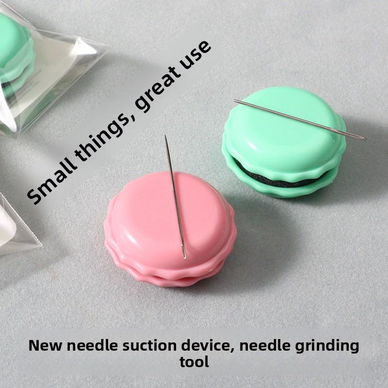 Macaron Color Cross Stitch Gadget Accessories Magnetic Needle Suction Box Needle Sharpener Small Box Storage Embroidery Needle Sewing Box