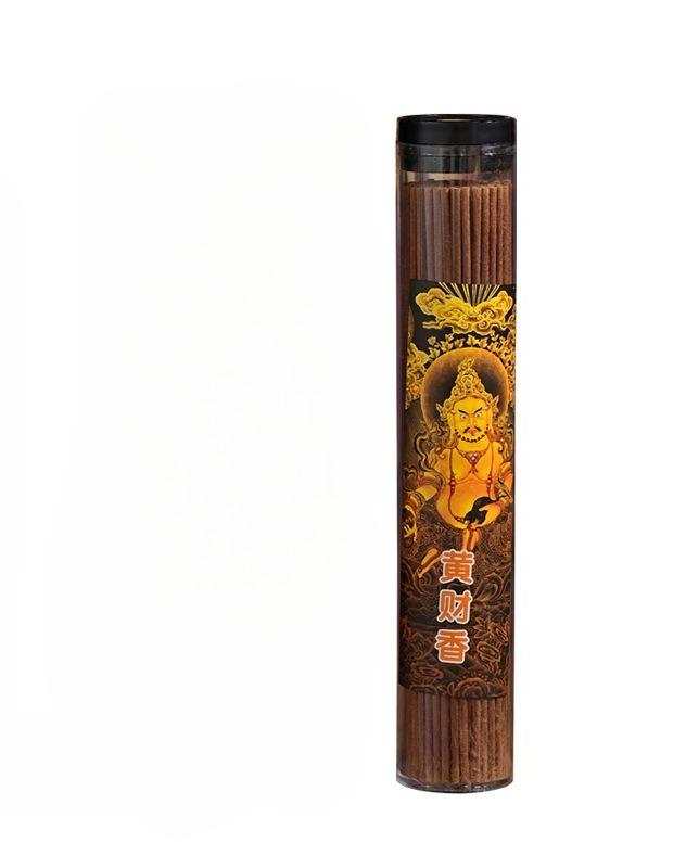 Red/Black/Yellow Wealth Incense Stick Natural Tibetan Incense Temple Worship Buddha Blessing Indoor Air Purification Joss Stick yellow God of Wealth