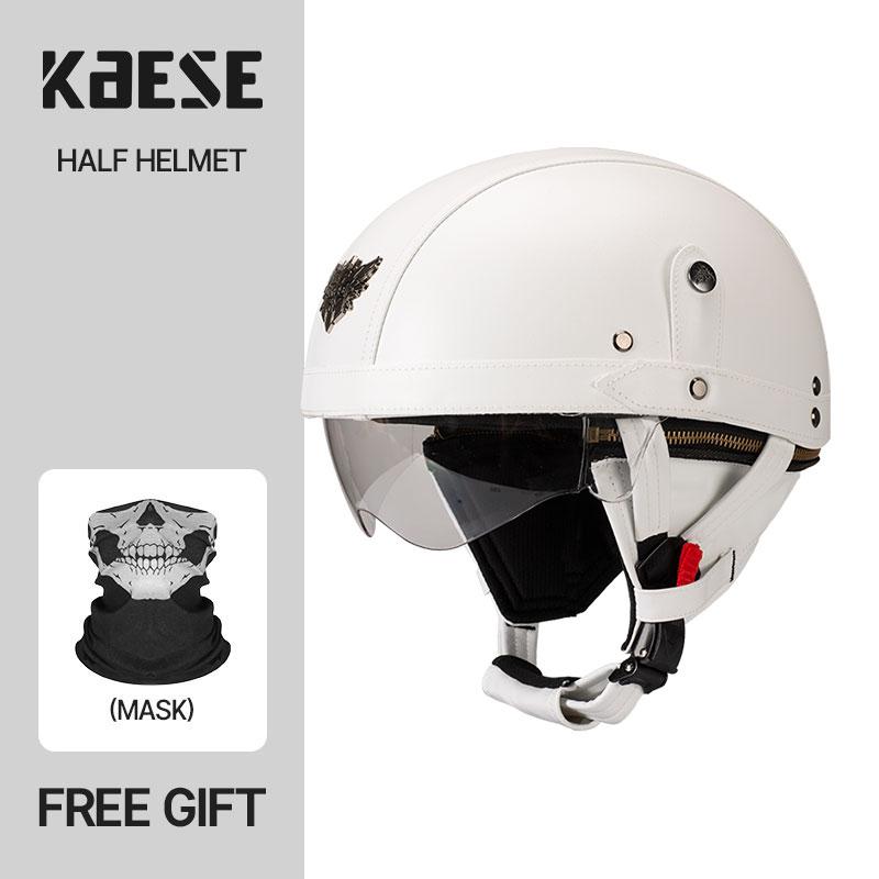 Vintage Half Face Motorcycle Helmet Motorbike Helmets Men Women Unisex Scooter Summer Helmet Black Brown DOT Approved Casque