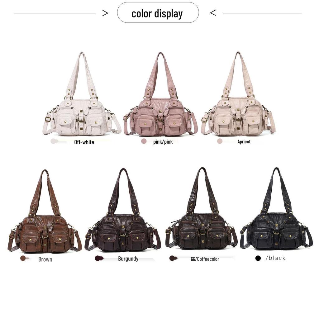 Borsa a tracolla tote in morbida pelle vintage Y2K: Stile Europeo e Americano, Borsa a Spalla Singola Versatile per Donna