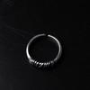 Adjustable Open Ring Men Women Vintage Twisted Thorn Design Plated Copper Retro Geometric Jewelry