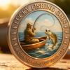 1/2Pcs Lucky Fishing Coin Bring You Good Luck Fishing Token Metal Carving Souvenir Coin Badge Decoration Dad Fishermen Fishing Enthusiasts Gift