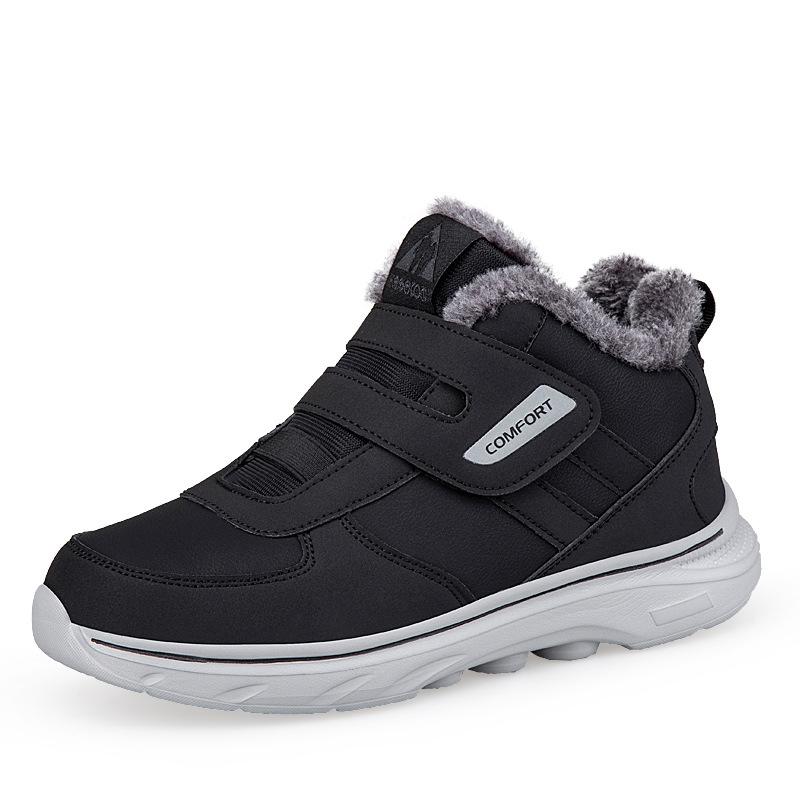 Winter Velvet Soft-soled Men's Walking Shoes High-top Waterproof Snow Boots Warm Cotton Shoes Men's Elderly Shoes Dad Shoes