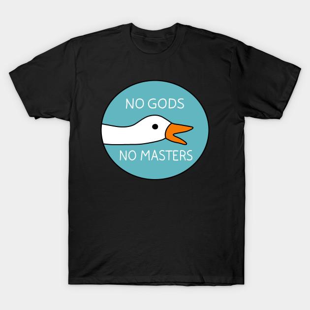 

Men Black Print T-shirt No Gods No Masters No-Cut Transfer Paper Print Cotton Tshirt M чорний