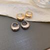 Copper Metal Hoop Earrings for Women Simple Design Exquisite Young Girl Gift Wedding Accessories Beautiful Jewelry