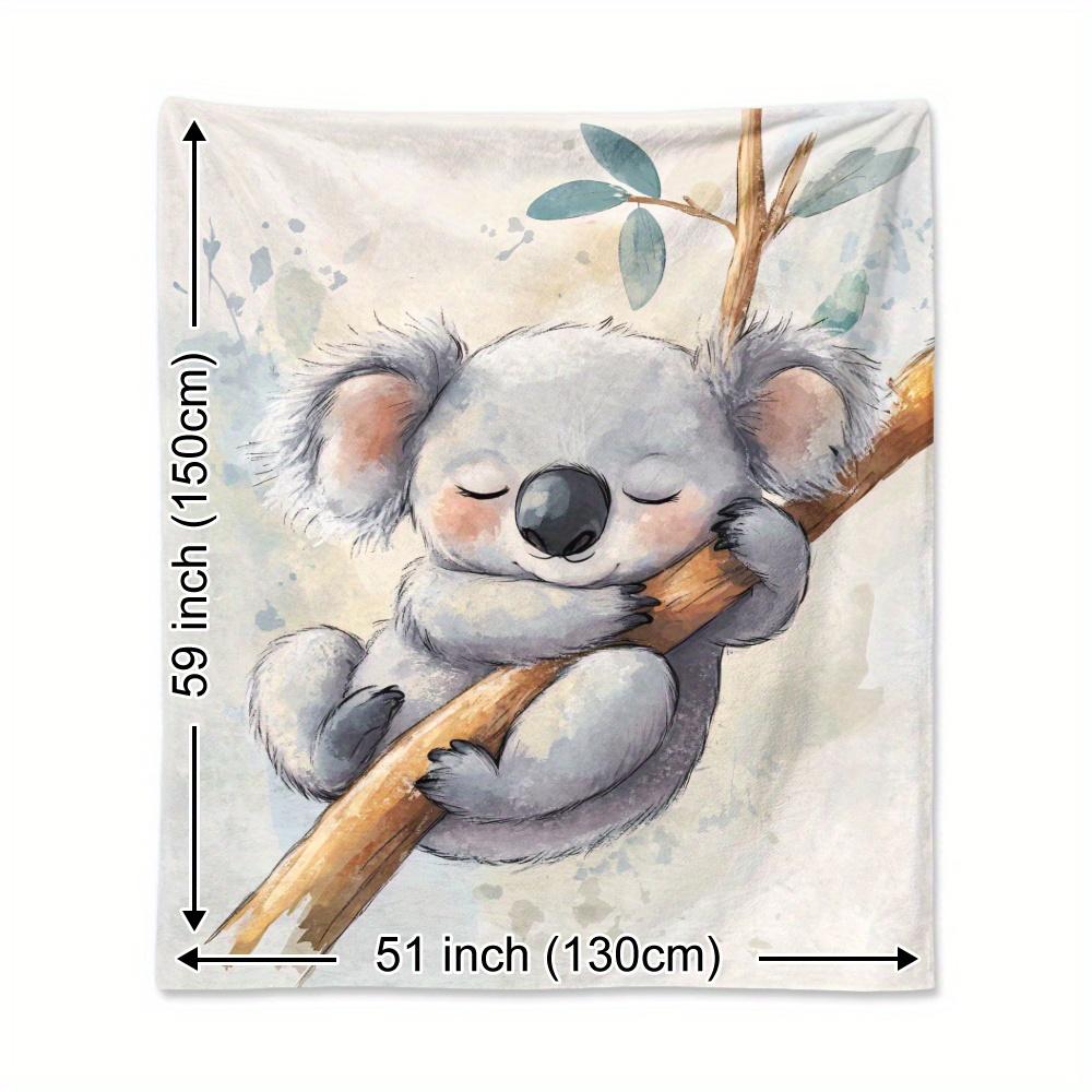 Süße Aquarell-Koala-Decke Modernes Tiermuster Weich Gemütlich Warm Überwurf für Bett Sofa Büro Reise Alle Jahreszeiten