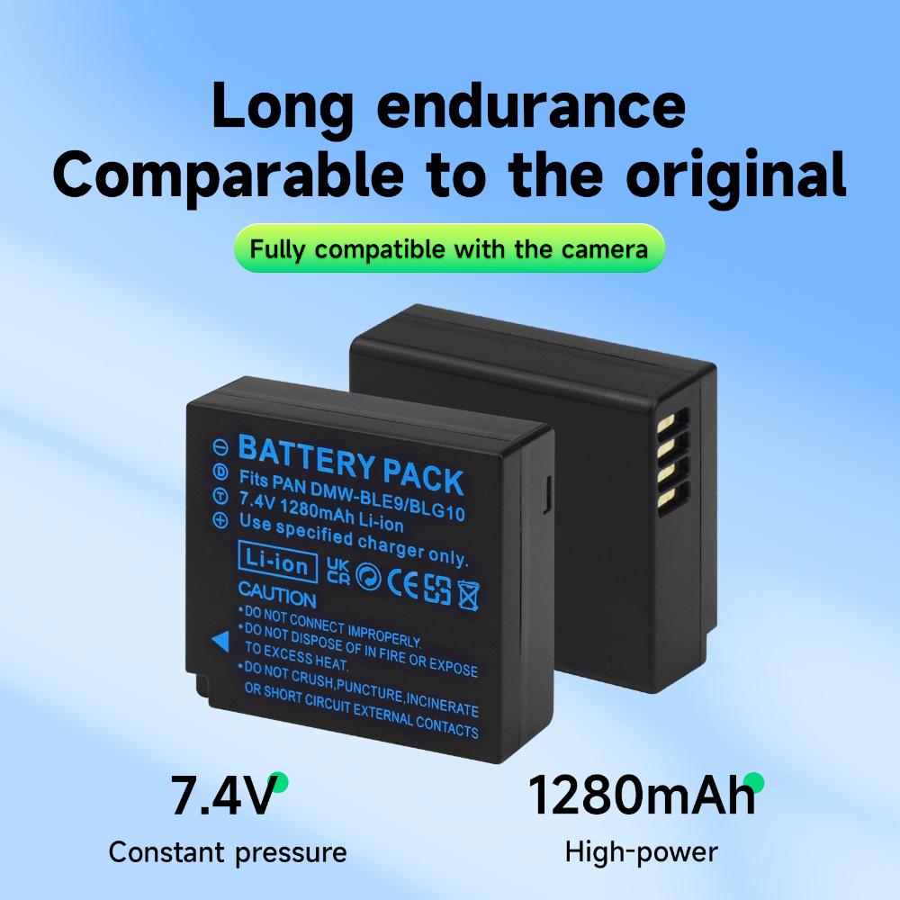 PALO Camera Battery Charger DMW-BLE9 LCD USB Dual Battery Charger with Camera Battery  for Panasonic DMC-GX7GK DMC-FG3GK GF3X DMC-LX100 DMC-GF4