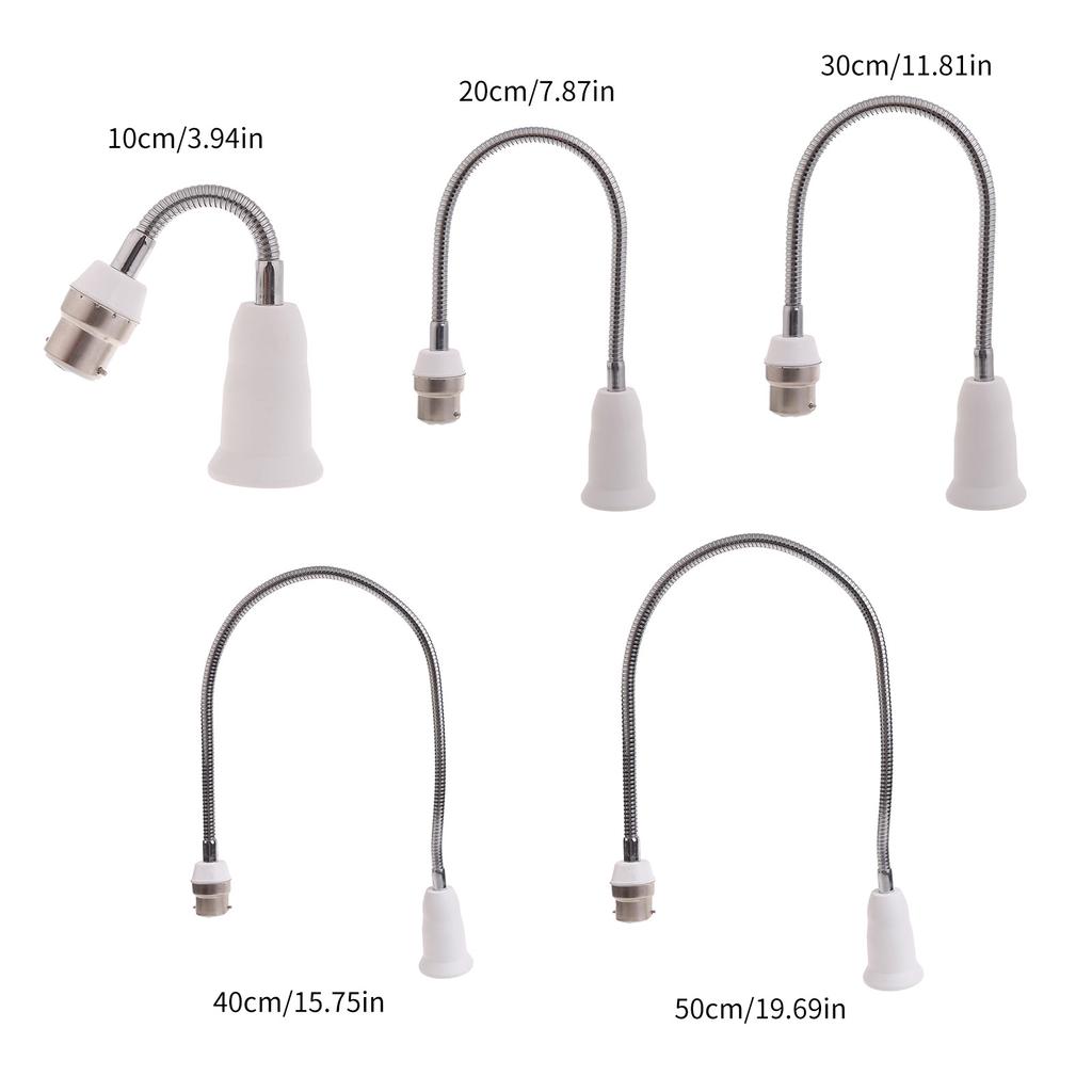 Universal B22 to E27 Extended Lamp Holder Adapter 360 Degree Rotatable Light Bulb Socket Converter for Various LED Light
