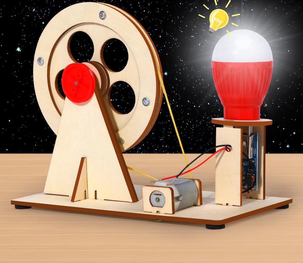 Hand-Cranked Generator - Student Science And Technology Children'S Handmade Diy Material Random Color Educational Kit