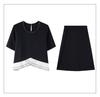 2026 Stylish Plus Size Short Sleeve Set for Middle-Aged and Elderly: Fashionable Two-Piece Blouse