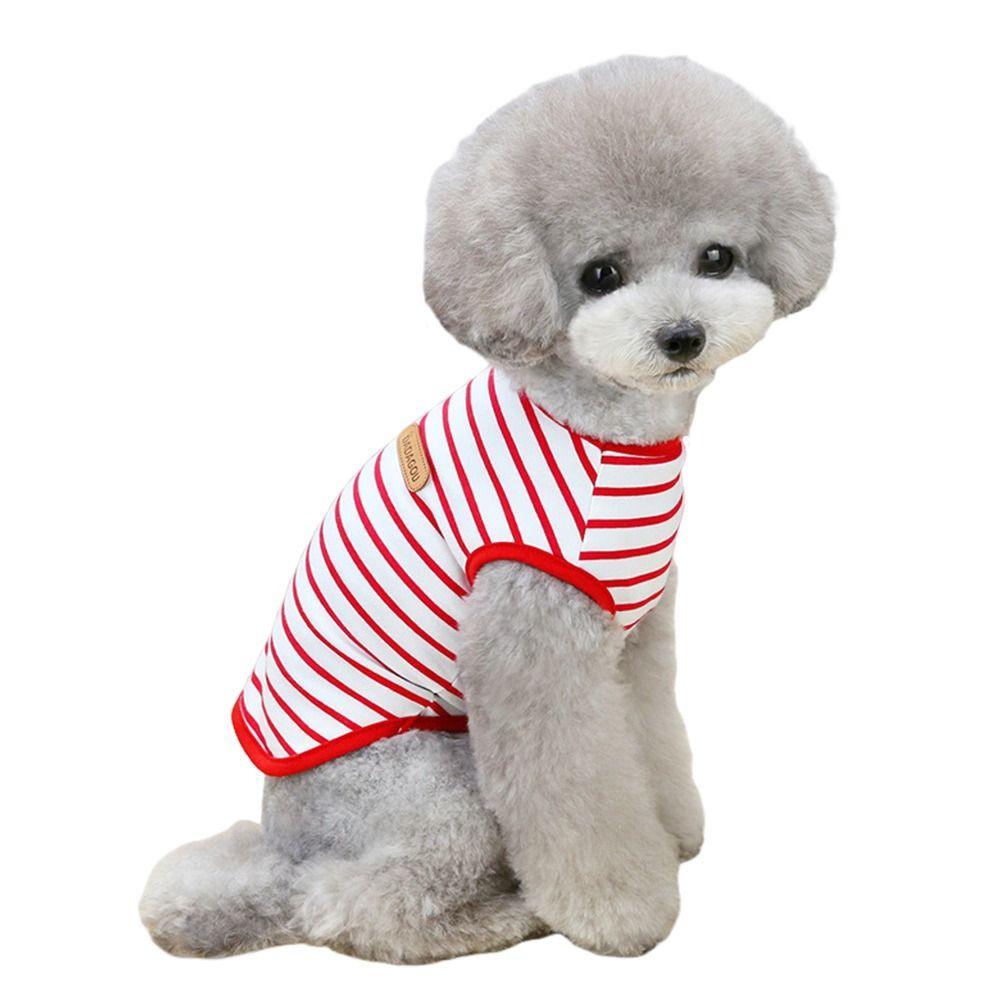 Bomull Hundkläder Randiga Små Hundar Tröjor Söta Valp Ärmlös Väst för Liten Stor Hund
