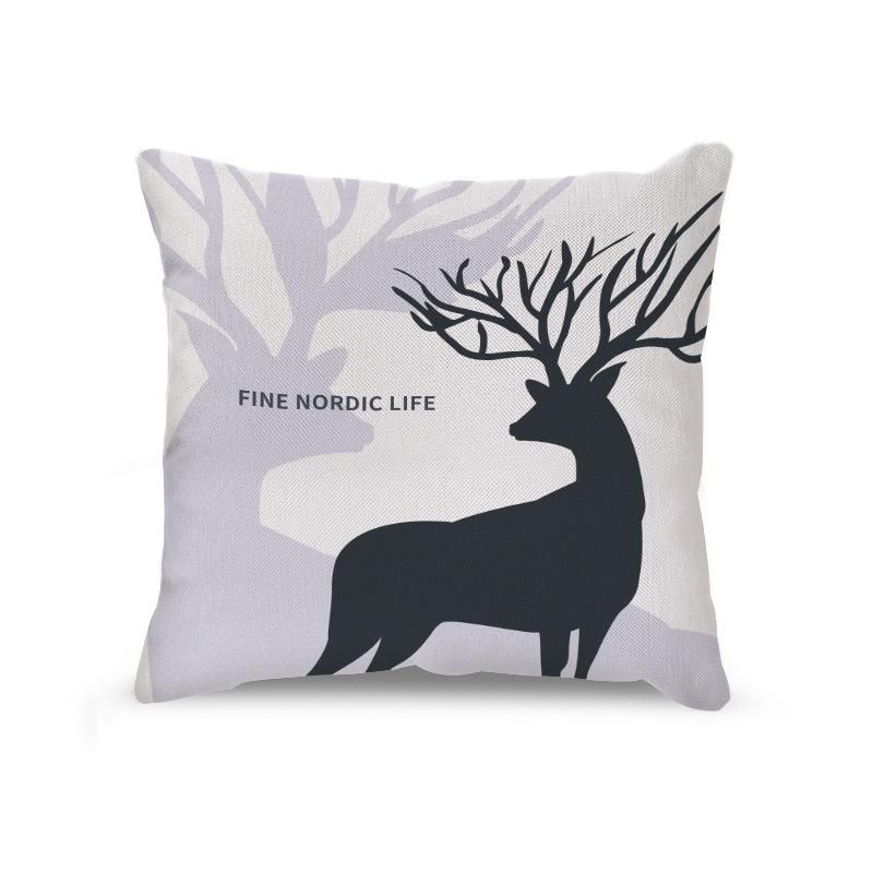 

Скандинавский лен Лось Геометрический Письмо Наволочка Лен Диван Автомобильная подушка Дизайн Письмо Спинка 45 * 45 without core