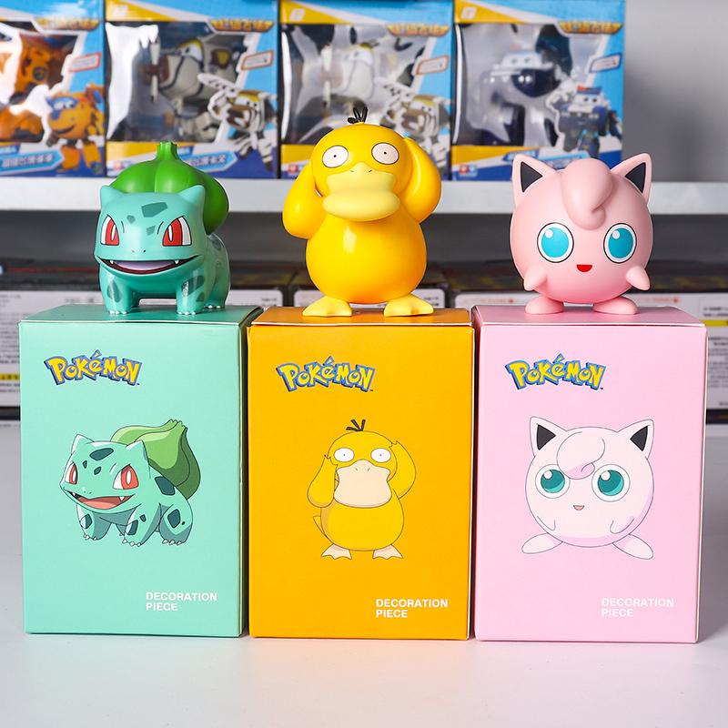Original Cute Pokemon Model Toy Pikachu Charmander Bulbasaur Eevee Snorlax Action Figure Desktop Ornament