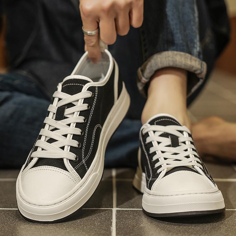 Men's Spring Summer Casual Soft-Soled Shoes Fashion Suede Leather Sneakers Leisure Walk Masculino Lace-Up Outdoor Skate Footwear