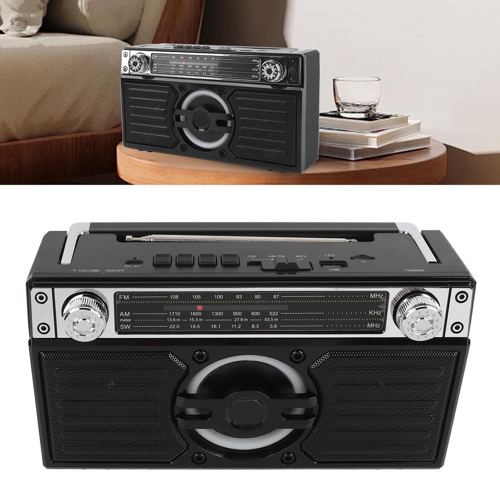 Portable Radio   Speaker Multifunctional Rechargeable Multi Band FM AM SW Radio for Travel   Play Time