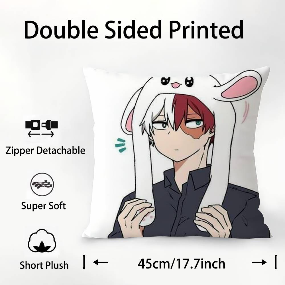 Kawaii Shoto Todoroki Chibi Pillow Case Plush Fabric Soft  Pillowcase Double Sided Print Cushion Cover Household Gifts