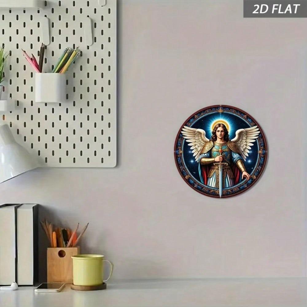 Retro Angel Sword Metal Sign Vintage Rusty Farmhouse Wall Decor 8x8 Inch Kitchen
