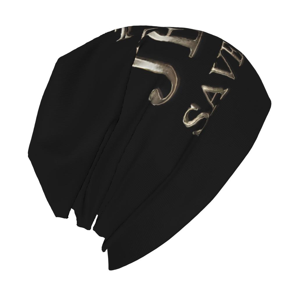 Biihudu Yeshua My Life Jesus Skull - Unisex Hip Hop Beanie Hat With "Jesus" Lettering, & Golden Design, Comfortable Stretch Fit
