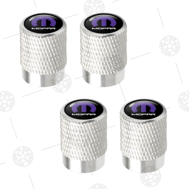 4ks Mopar Logo Krytky ventilků kol automobilu Vzduchový stonek Hliníkové příslušenství Pro Challenger 1500 2500 3500 Ram Charger Cherokee