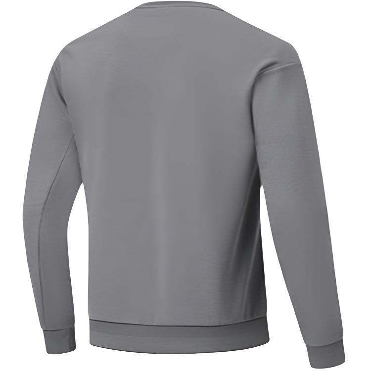 Li Ning Fitness Series Logo Comfortable Casual Crew Neck Pullover Sweatshirt Men sweatshirt Smoke-Gray AWDTA63-3