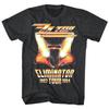 ZZ Top Eliminator Album Tour 1983-84 Męski T-shirt Samochód Zespół Rockowy Koncertowy Merch