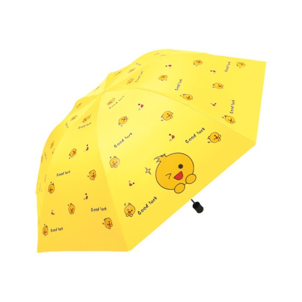 Frischer Stil Niedlicher Cartoon Manueller Regenschirm Leicht Tragbarer Faltregenschirm Winddichter Regenschirm Outdoor
