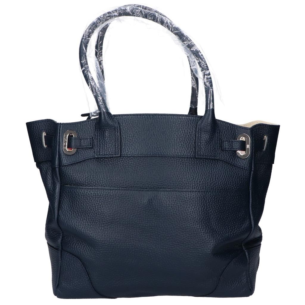 A.D.M.J. Accessoires De Mademoiselle Shrink leather inclusion Tote Bag NavyUsed