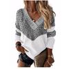 Solid Color Printed V-neck Long Sleeve Top Solid V-neck Long sleeve Top Women