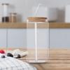 500ML/16oz Glass Cups with Lids and Straws Can Shaped Glass Cups Iced Coffee Cups Beverage Juice Cups for Cocktail Whiskey Gift