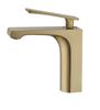 Copper Brushed Gold Modern Bathroom Basin Faucet Deck Mounted Single Lever Vessel Sink Mixer Tap with Ceramic Cartridge