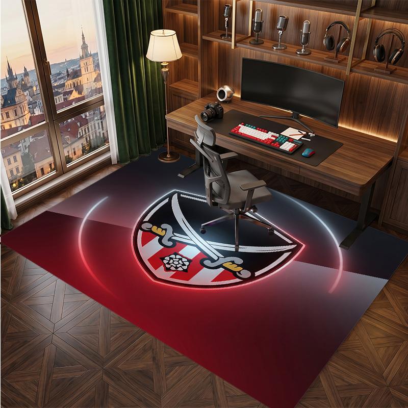 Sheffield United Football Print Crystal Velvet Rug, Comfortable Water Absorbent Non Slip Indoor Floor Carpet