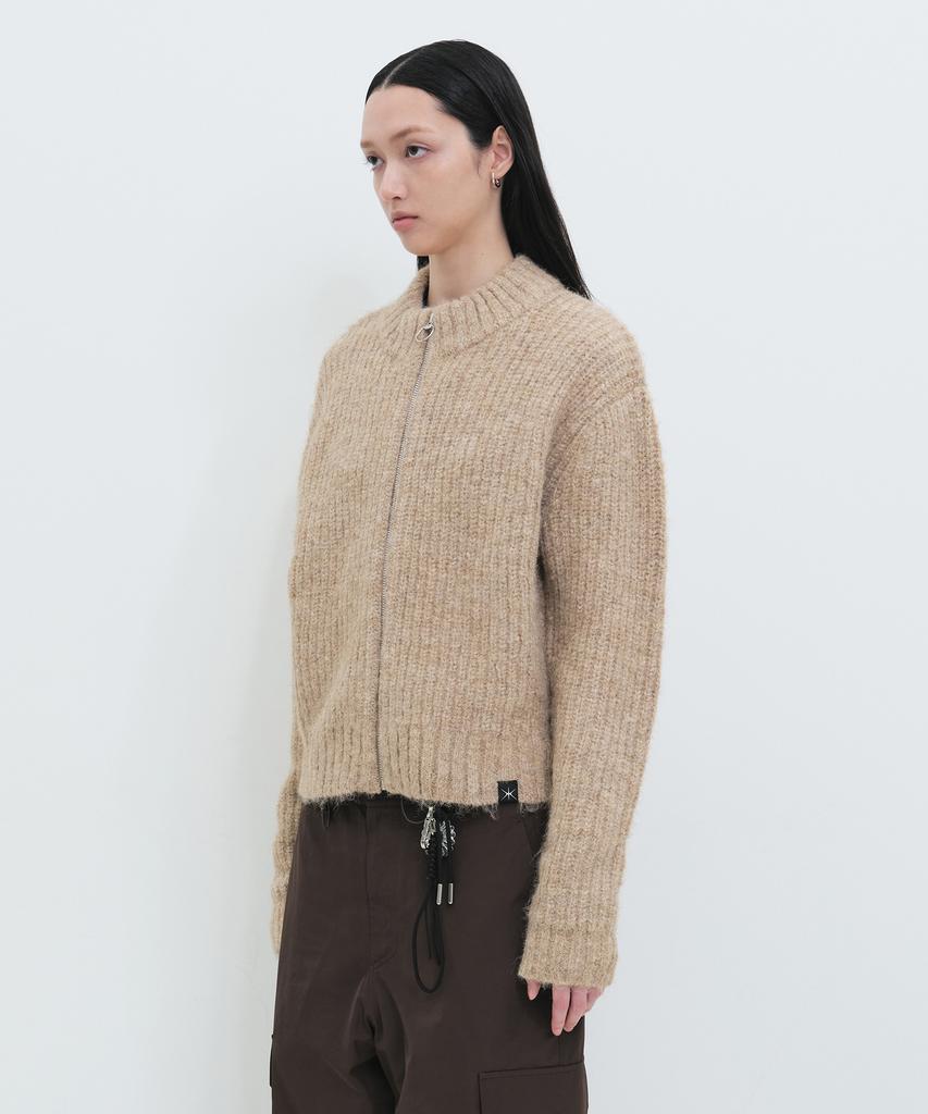 Yunse Angora Knit Zip-Up (Beige)