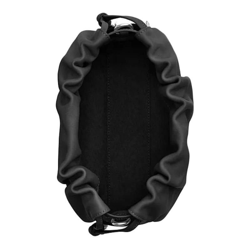 Coach Faye 22 Logo Letter Logo Magnetic Buckle Closure Cow Leather Cloud Bag Hand Shoulder Bag Small Size Women's Black