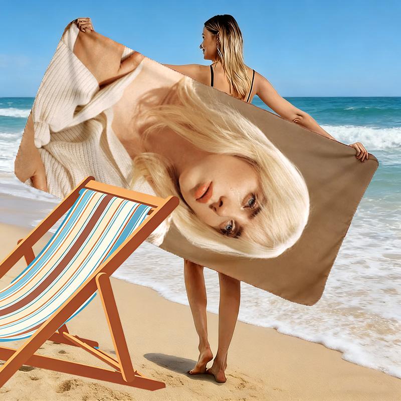 Asciugamano da Spiaggia con Stampa Billie Eilish, Asciugamano Grande Morbido ad Asciugatura Rapida per Spiaggia Campeggio Nuoto