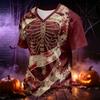 Men's V-Neck Halloween Print Casual T-Shirt for Holiday Party and Everyday Wear