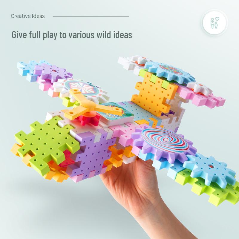 Evolving Electric Building Block Set: Gear Rotating Puzzle for Boys and Girls Ages 3-6