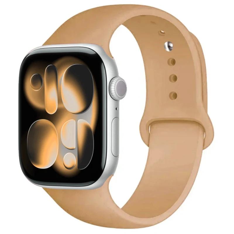 For Watch Bands 46mm 42mm 45mm 44mm 40mm Silicone Sport Bracelet Iwatch Series 11 10 - 8 7 6 5 4 SE 9 Ultra 3/2 49mm Strap