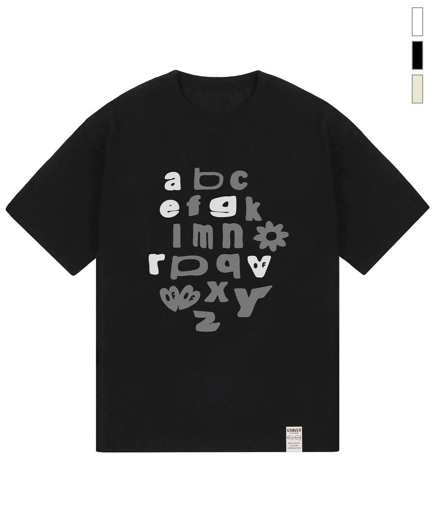 GRAVER [Unisex] Abc Short Sleeve T-Shirt_3Color
