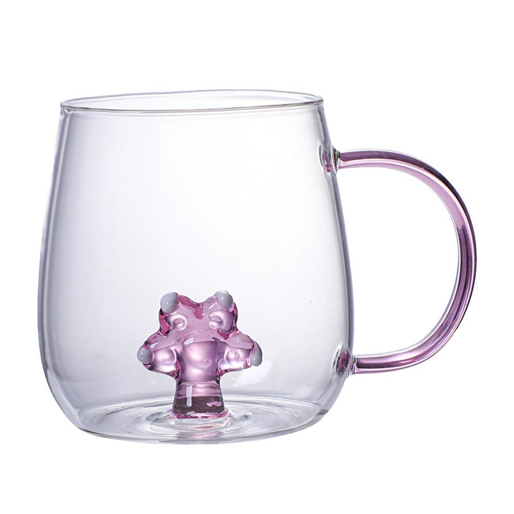 Kaktus / Mały Wieloryb Szklanka Trójwymiarowy Kształt Zwierzęcia i Rośliny Kubek do Kawy Mleka Napoju Słodki Przezroczysty Szklany Kubek