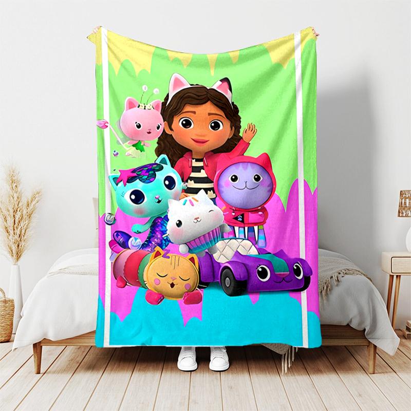 1pc Blanket Gabby's Dollhouse Print Design, Lightweight Blanket for Sofa, Bed- Soft &Warm, Gift for All Seasons like Christmas, Halloween