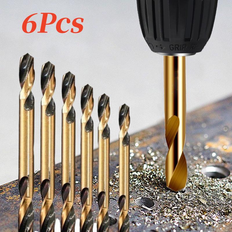 6pcs/Set HSS Double-headed Twist Auger Drill Bit 1-6mm Double Drill Bit For Metal Stainless Steel Iron Wood Drilling Power Tool