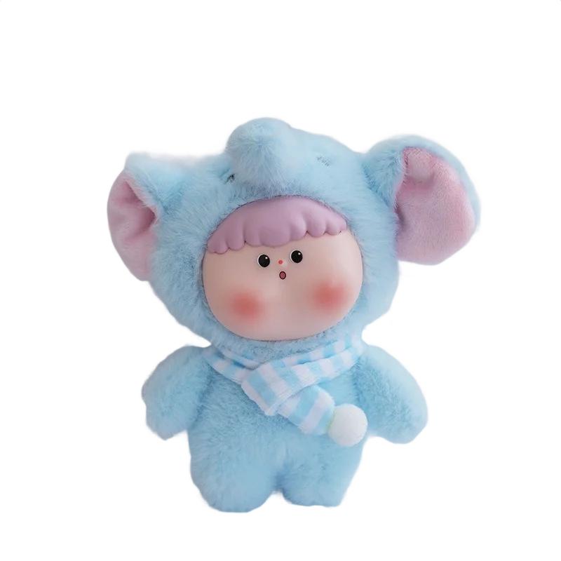 

Cute Elephant Vinyl Doll Fluffy Pig Collection Model Toy Kawaii Panda Keychain Bag Pendant Ornaments Surprise Gift Cute Thing
