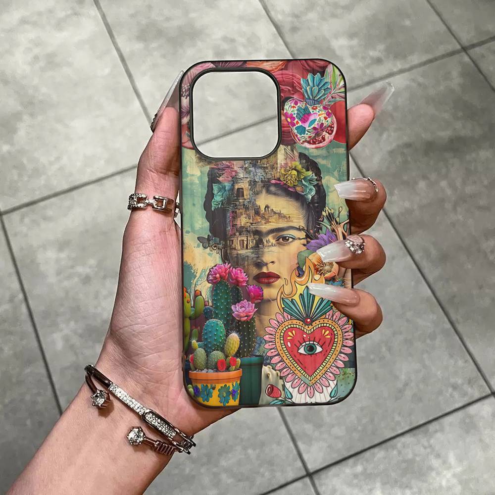 Fashion F-Frida K-KahlosS Luxury Phone Case For IPhone 17 Air 16 15 14 13 12 11 Pro Max Pro Plus Ripple Shockproof