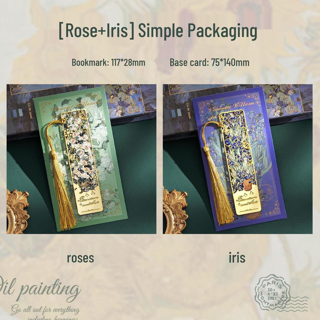 Retro Oil Painting Bookmark: Exquisite Metal Souvenir for Teacher's Day and Back-to-School Gifts