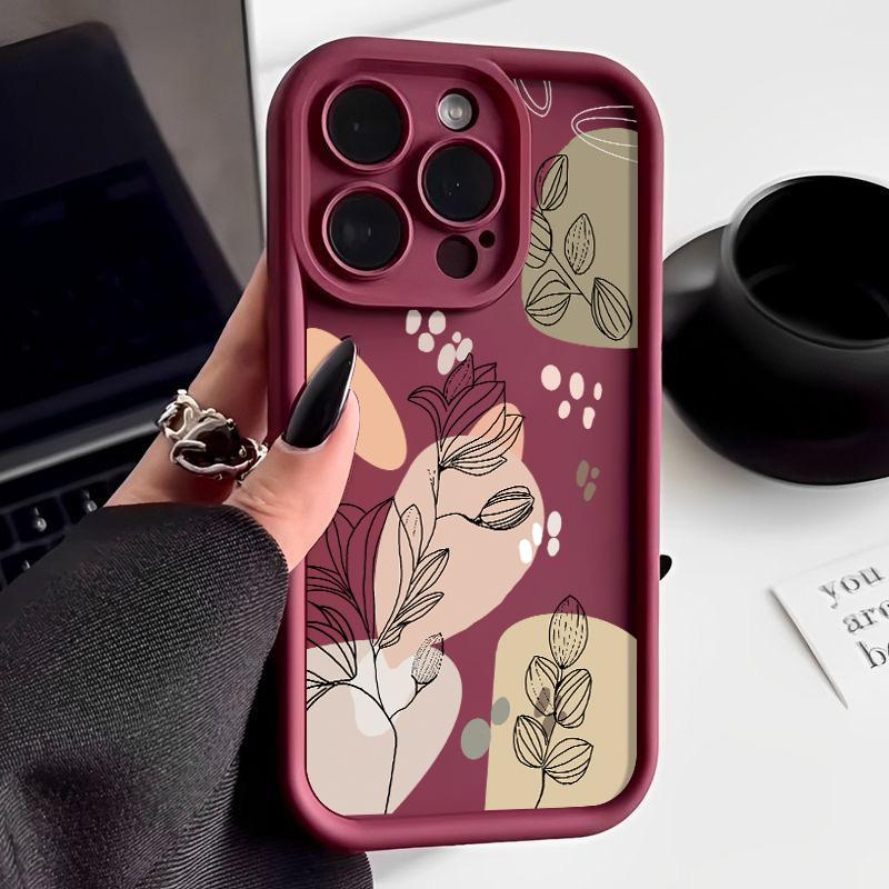 Pro iPhone 16 15 Pro Max 14 Plus 13 12 Pro 11 XS XR 8 7 Kryt Bílé květy Nárazuvzdorná měkká ochrana objektivu Pouzdro na telefon