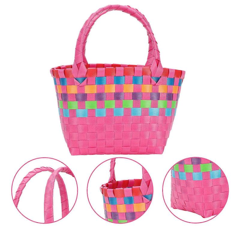 Colorful Plastic Basket for Mini Storage Holder Use 1Pcs Beach Bag